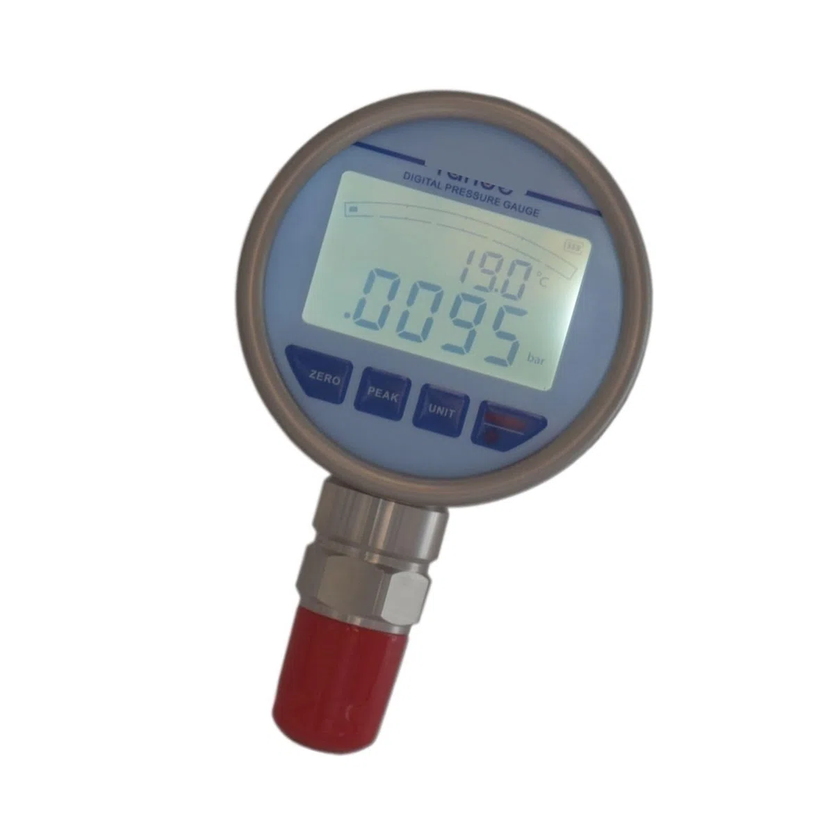 Digitales Manometer aus Edelstahl, NPT 1–8, 80 mm Membran-Manometer mit Hintergrundbeleuchtung(0-1.6Mpa)