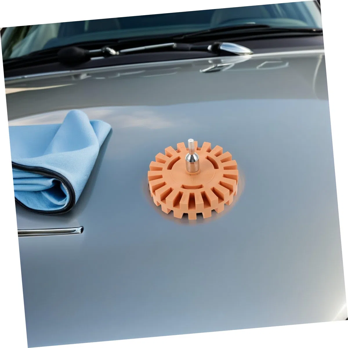Gatuida Gezahntes Gummirad 2 Stück zur Klebstoffentfernung 100mm 4 Zoll und Effizienter Reinigung Aufkleberentferner mit Präzisem Zahnraddesign für Auto und Wohnmobil