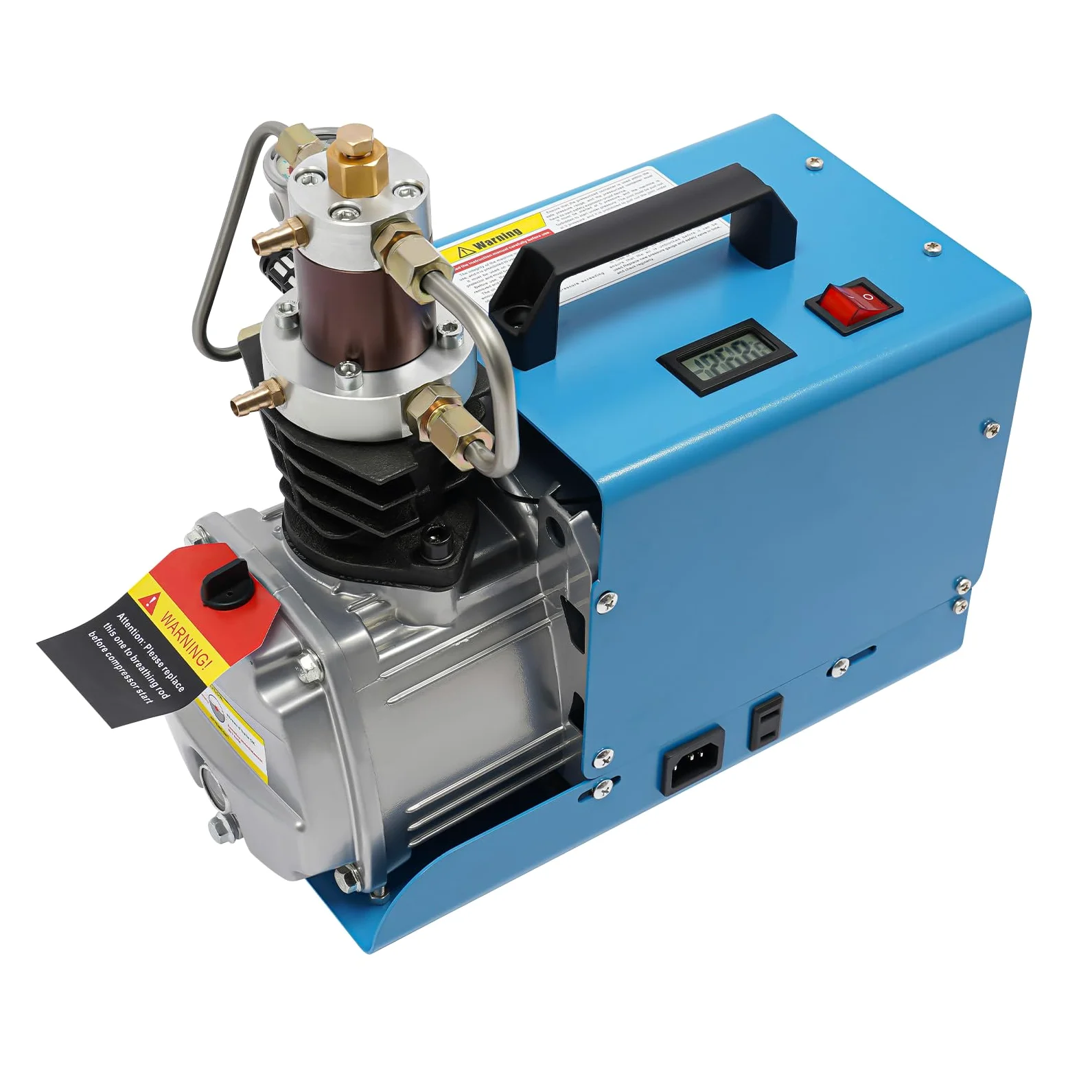 PCP Kompressor 300Bar 230V 1800W Luftkompressor Hochdruck Druckluftpumpe 2800U/min 100L/min Wasser-Öl-Abscheider 2-Stufig-Kompression Wasser-&Luftkühlung für PCP-Gewehr Druckluftpistole Tauchflasche