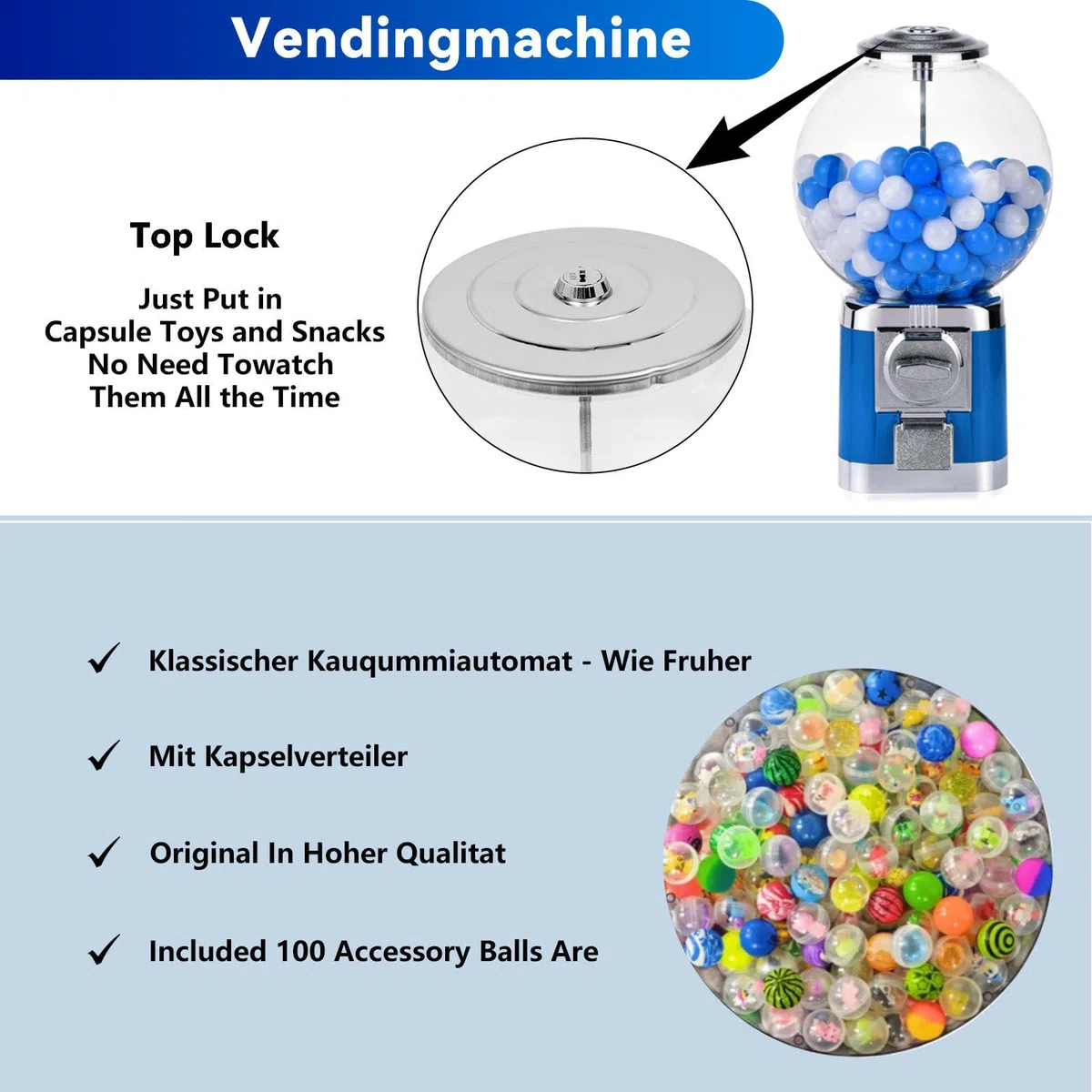 Kapselautomat, Kapsel-Gumball-Verkaufsautomat, SüßIgkeitenautomat, Ohne BäLle Und MüNzen, FüR 3,2 cm GroßE Kugeln, für Zuhause, SpielwarengeschäFte. Pink