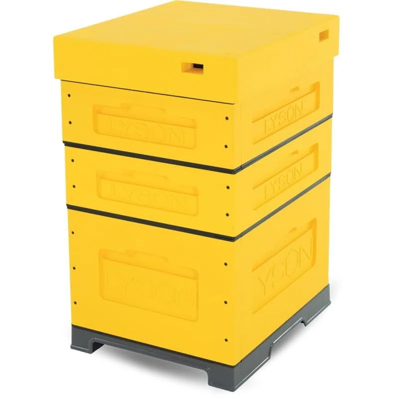 LYSON Bienenbeute Styropor Dadantbeute Dadant Beute OPTIMA Bienenstock-Set (GELB) für die Selbstmontage (Passende Rahmen:47×43,5x30cm;47×43,5x14,5cm)