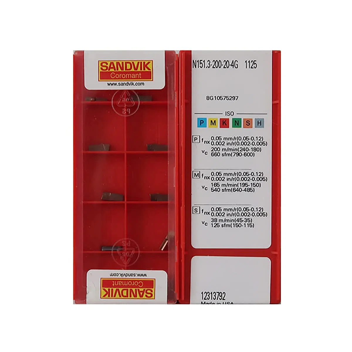 Sandvik Coromant 100% Original N151.3 200 20 4G 1125 N151.3-200-20-4G 1125 Nutwerkzeug Schlitzeinsatz Schneidwerkzeug Nutklinge