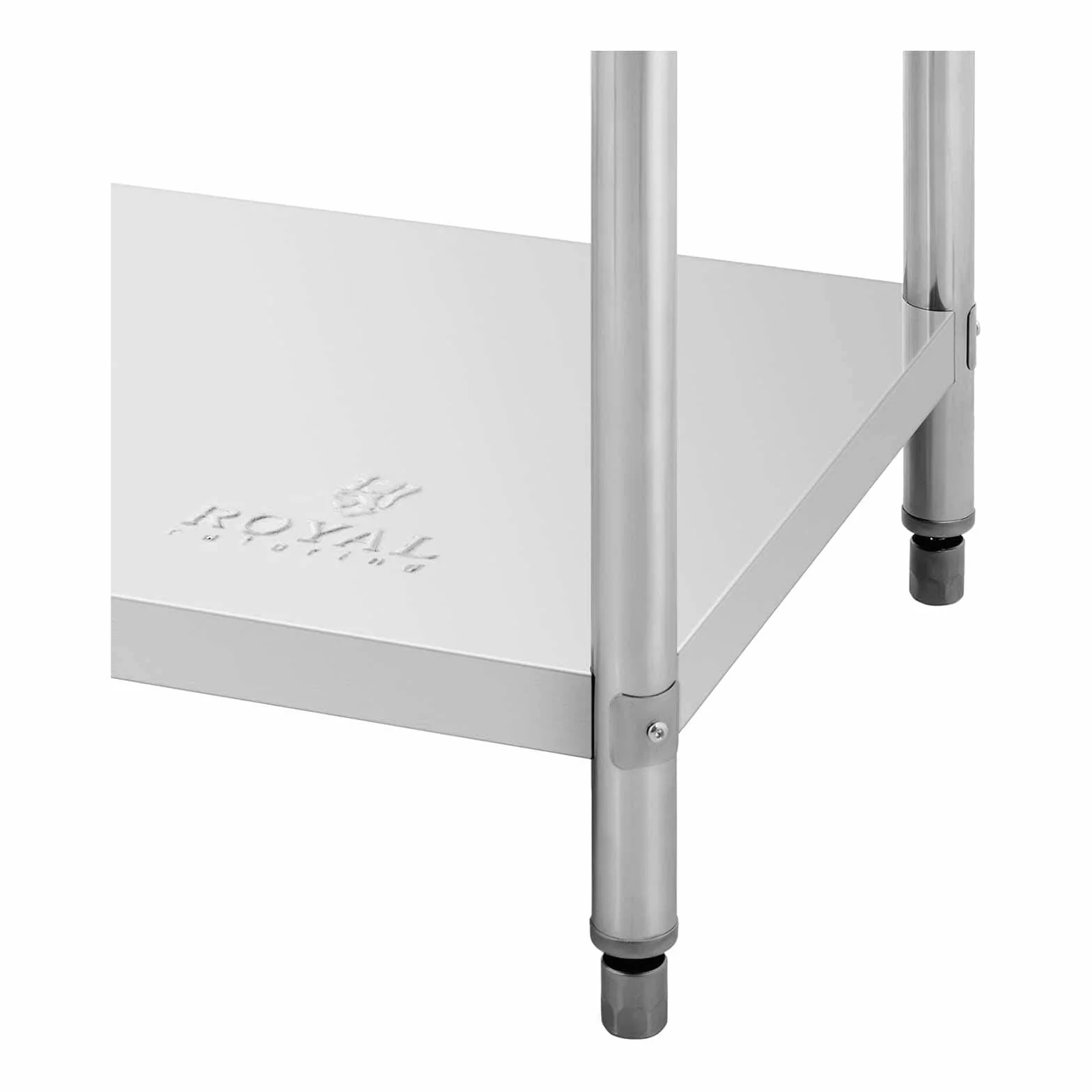 Royal Catering RCAT-120/70-NW Arbeitstisch Edelstahl Küche Edelstahltisch 120 x 70 cm höhenverstellbar