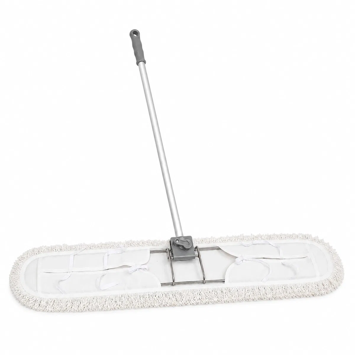 Wischmop-Set 160 cm, Profi Bodenwischer Edelstahl für Parkett | Edelstahlhalter und Baumwollmop aus deutscher Fertigung fuer Turnhallen und Tanzschulen. Ideal zur Trocken- und