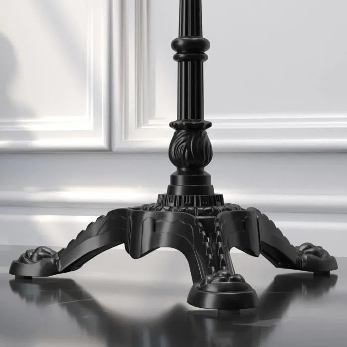 Paris | Bistro Tischgestell | Schwarz | 3 Fuß: Ø 50 cm | Säule: 72 cm | Gusseisen | Gesamthöhe: 72cm | max: Ø60cm Tischplatte