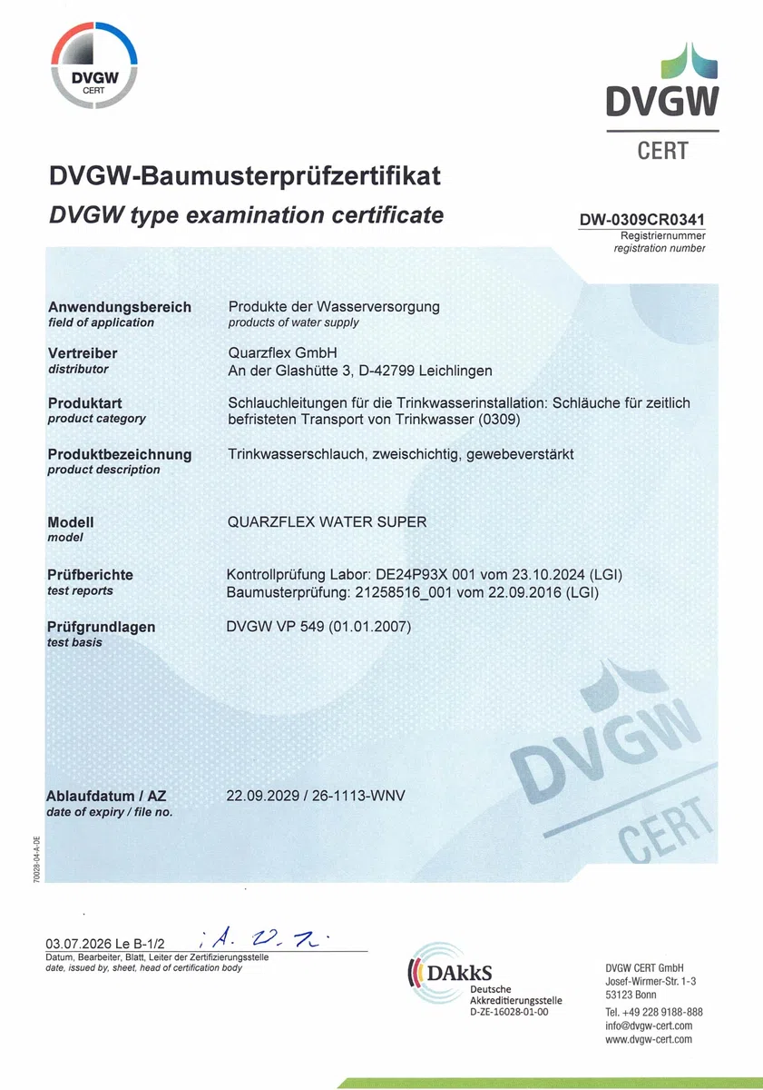 Trinkwasserschlauch 13 mm, 25 m Rolle KTW/DVGW