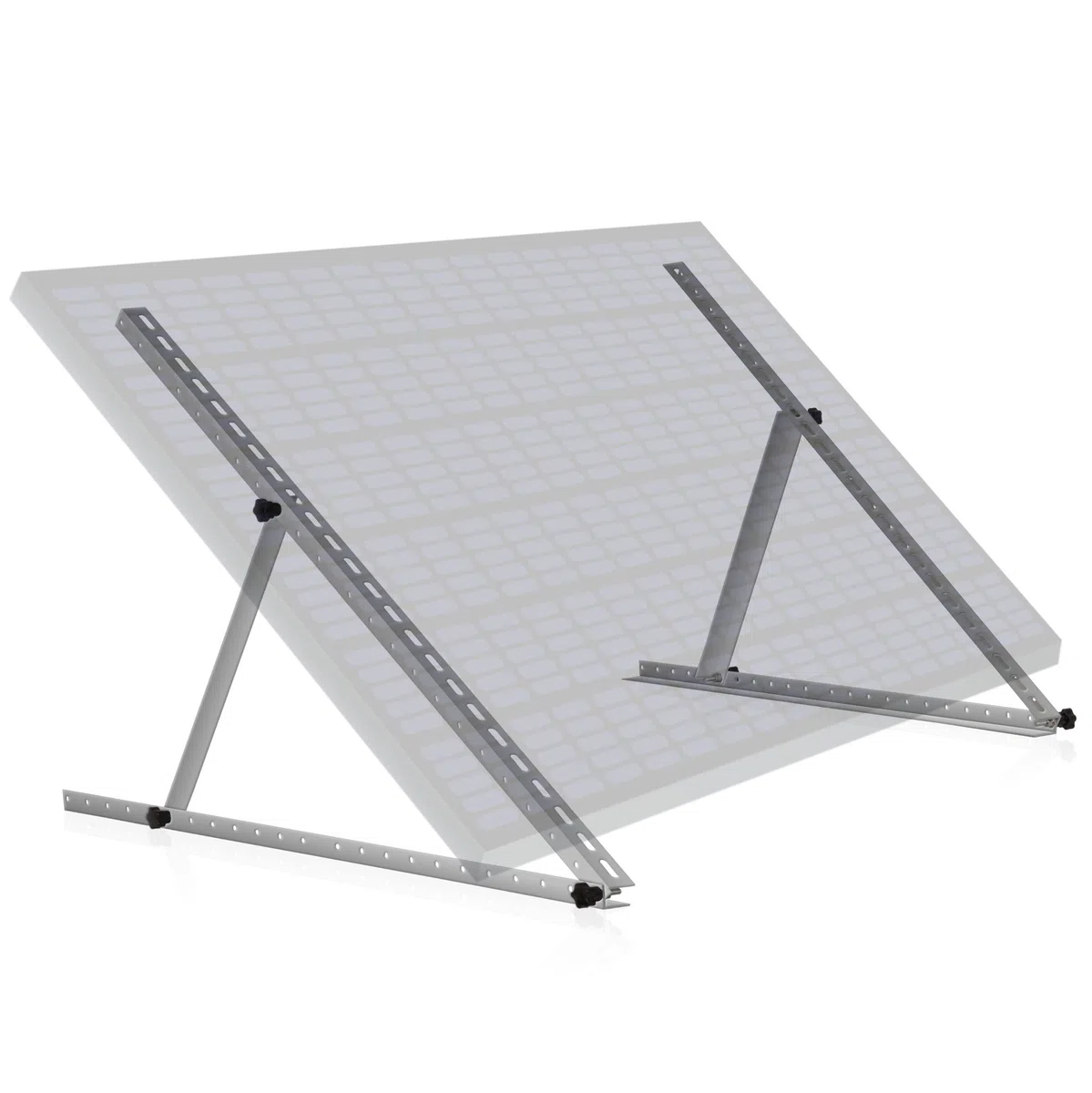 Zelsius Universal Solarmodul Halterung Set mit verstellbarem Winkel von 0 bis 90° | 114 x 3 x 3-114 cm | Panelhalterung, Aluminium Montageset für ein Panel | Befestigungsset, Solarmodulbefestigung