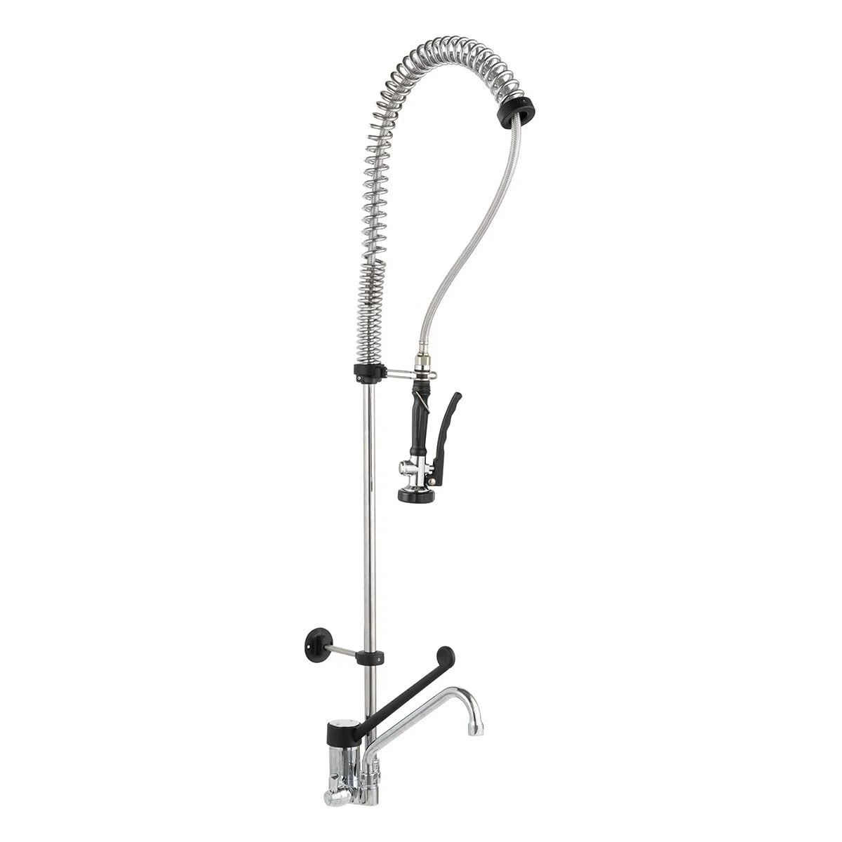GastroHero Einloch Geschirrwaschbrause Profi 200 mit Mischbatterie Schwenkhahn 400 mm Gastro Spülbrause Federbrause für Gewerbespüle Gastronomie Spültischarmatur