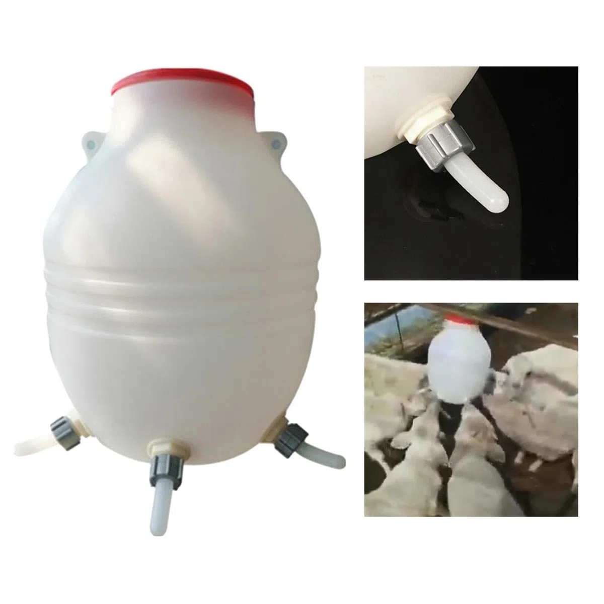 Lämmermilch Aufzuchtflasche Verdickte 8-Liter-Milchflasche for Lämmer und Schafe mit 6 Saugern for Ferkel Babynahrung auf dem Bauernhof