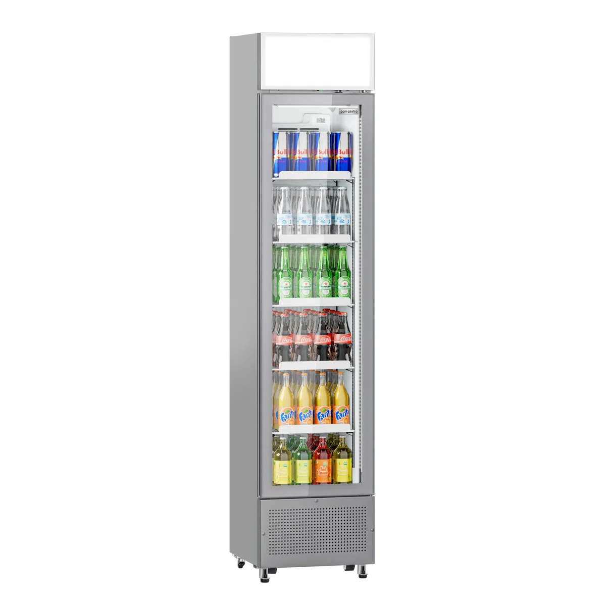 GGM Gastro | GK175UG | Getränkekühlschrank - 145 Liter - rahmenloses Design - mit 1 Glastür & Werbedisplay