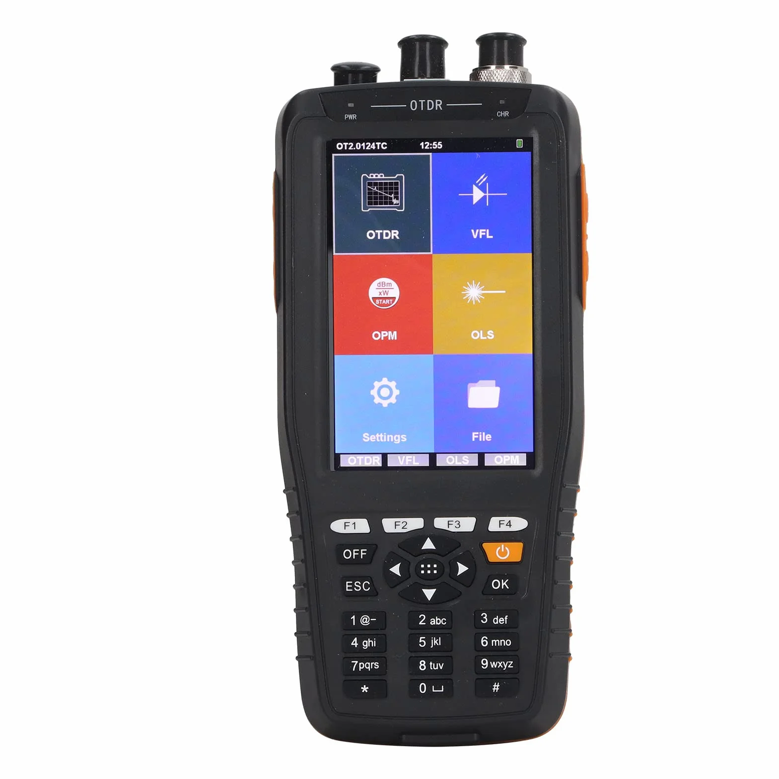 OTDR-Glasfasertester, Optisches 4-in-1-Time-Domain-Reflektometer Visueller Fehlerorter OTDR FTTH-Glasfaser-Toolkit mit VFL OPM OTDR OLS für die Wartung des Netzwerkaufbaus