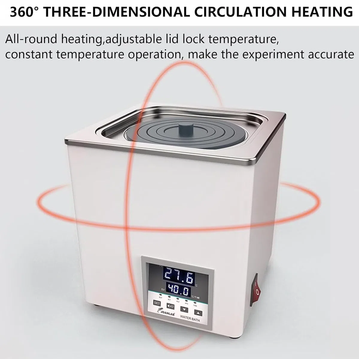 Digitales Thermostat-Laborwasserbad, Edelstahl-Innentank, Digitalanzeige, Wasserbad-Laborausrüstung und Timing-Funktion, Temperaturbereich Raumtemperatur-99,9 ℃, für Forschungszentrum