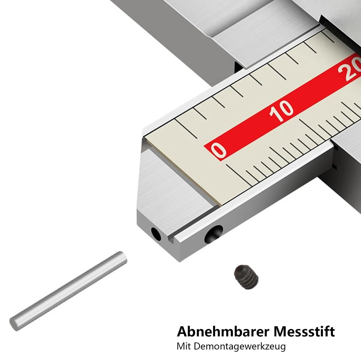 0-300mm Digital Tiefenmessschieber mit Messstift, 0,01 mm hochgenauer Edelstahl digitaler Tiefenmessschieber mit mm/Zoll-Messsystem, Tiefenmess-Messschieber Messwerkzeug (0-300mm)