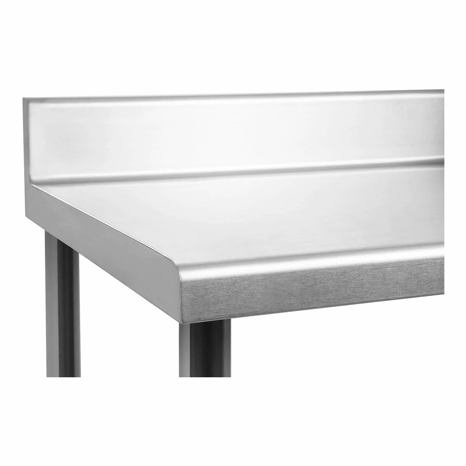 Royal Catering RCAT-120/70-N Arbeitstisch Edelstahl Küche Edelstahltisch 120 x 70 cm mit Aufkantung höhenverstellbar Grilltisch Outdoor Küchenmöbel