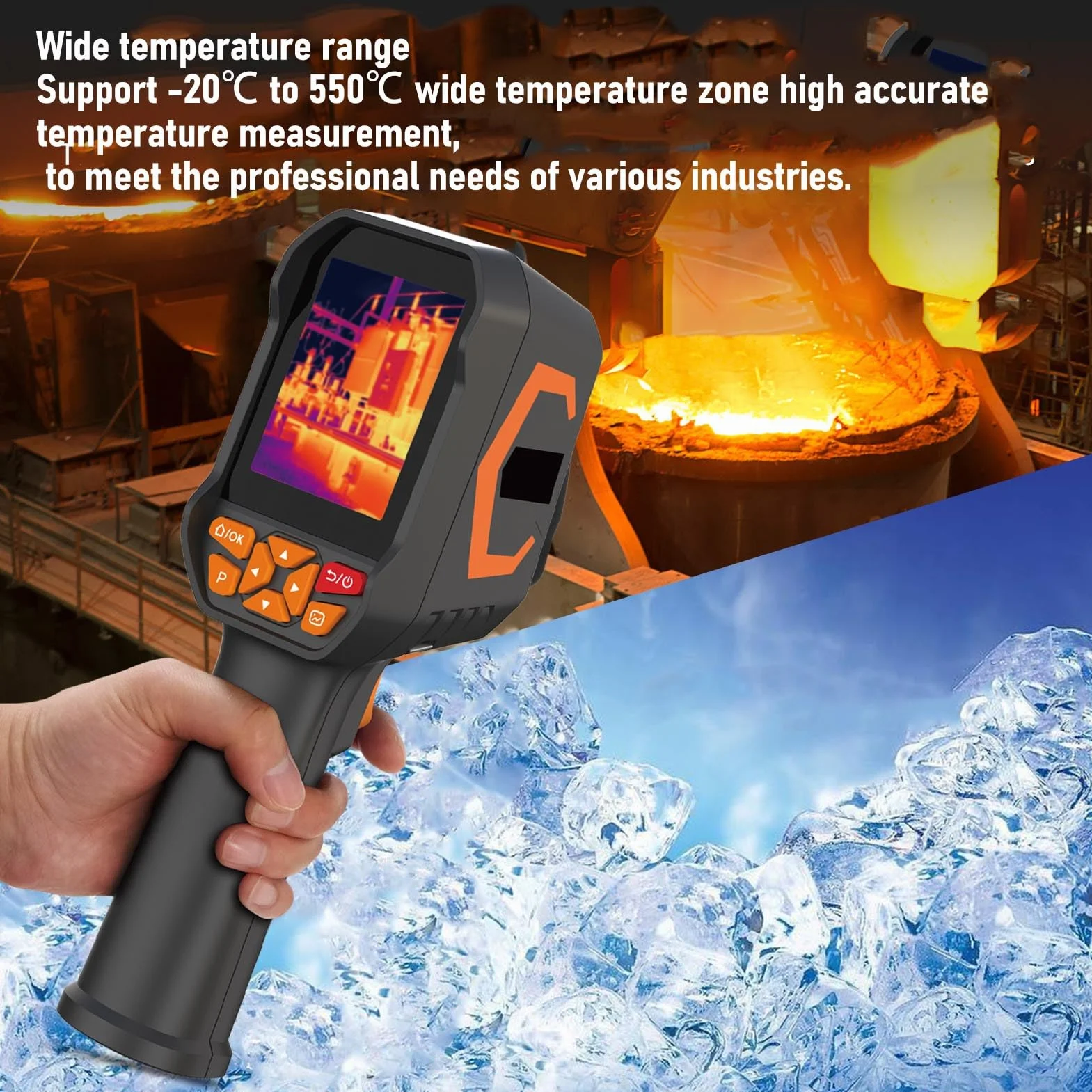 Sxhlseller 180x240 IR Auflösung Wärme Imagerkamera, -20℃ to 550℃ Hohe Genauigkeit, Handheld Infrarotkamera mit 4 GB Speicher und 8H -Batterie Für Fotovideo, Industrielle Elektrische