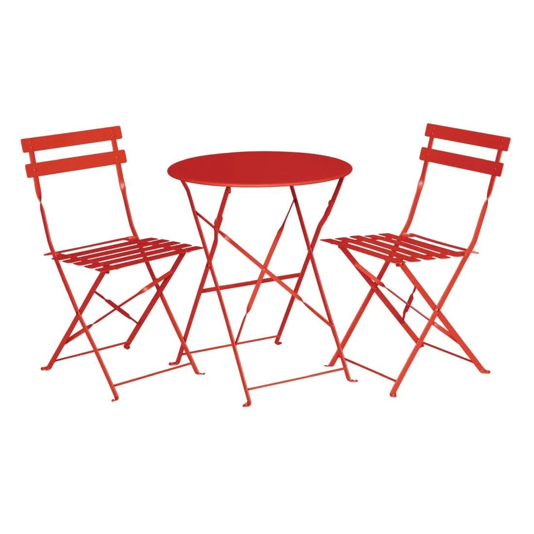 Bolero klappbare Terrassenstühle Stahl rot, 800(H) x 387(W) x 471(D)mm