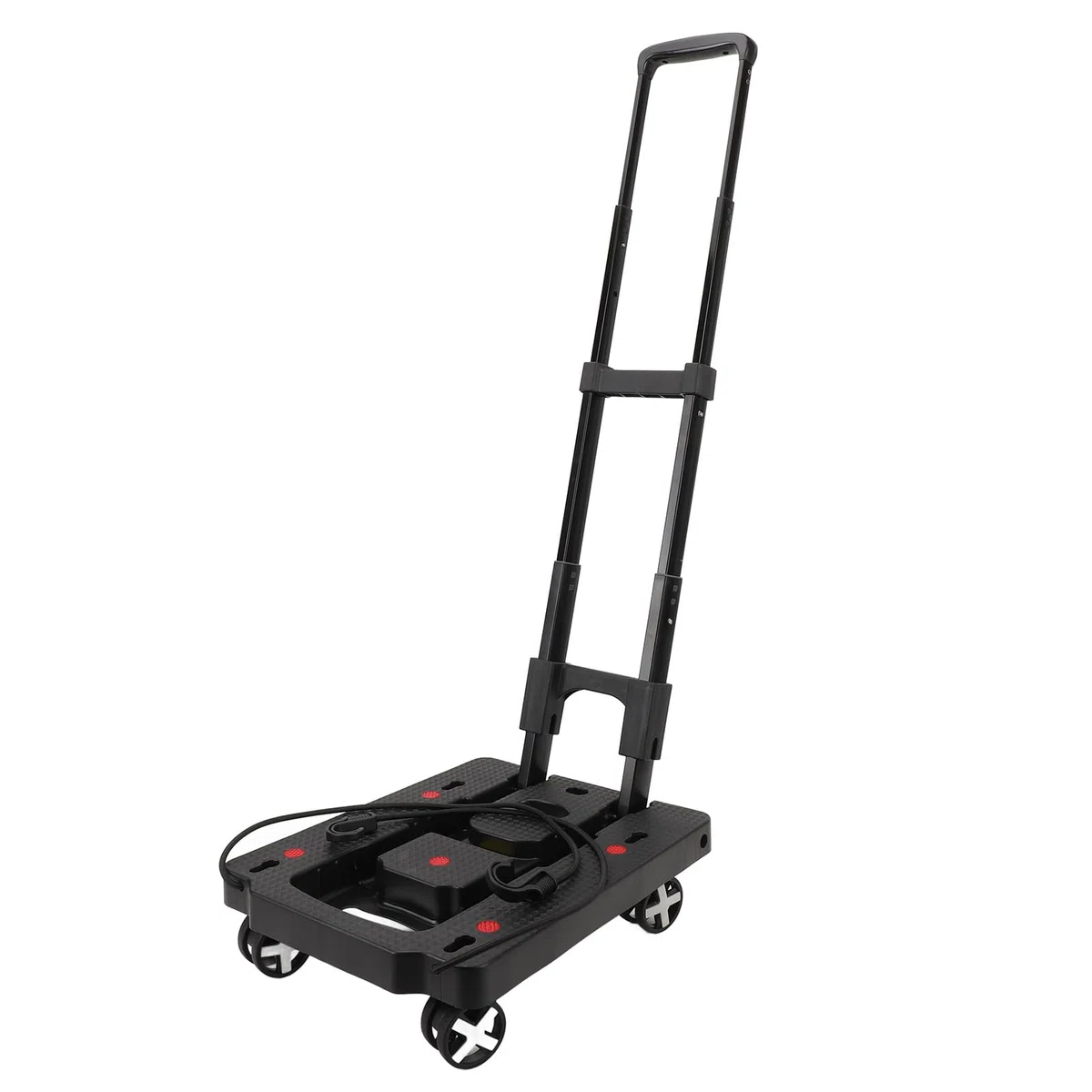 Cocoarm Zusammenklappbarer Sackkarre, Faltbarer Sackkarre aus Aluminiumlegierung mit Drehbaren Rädern, Rollender Gepäckwagen mit Flacher Plattform für Einkäufe, Reisen, Lebensmittel und den Täglichen