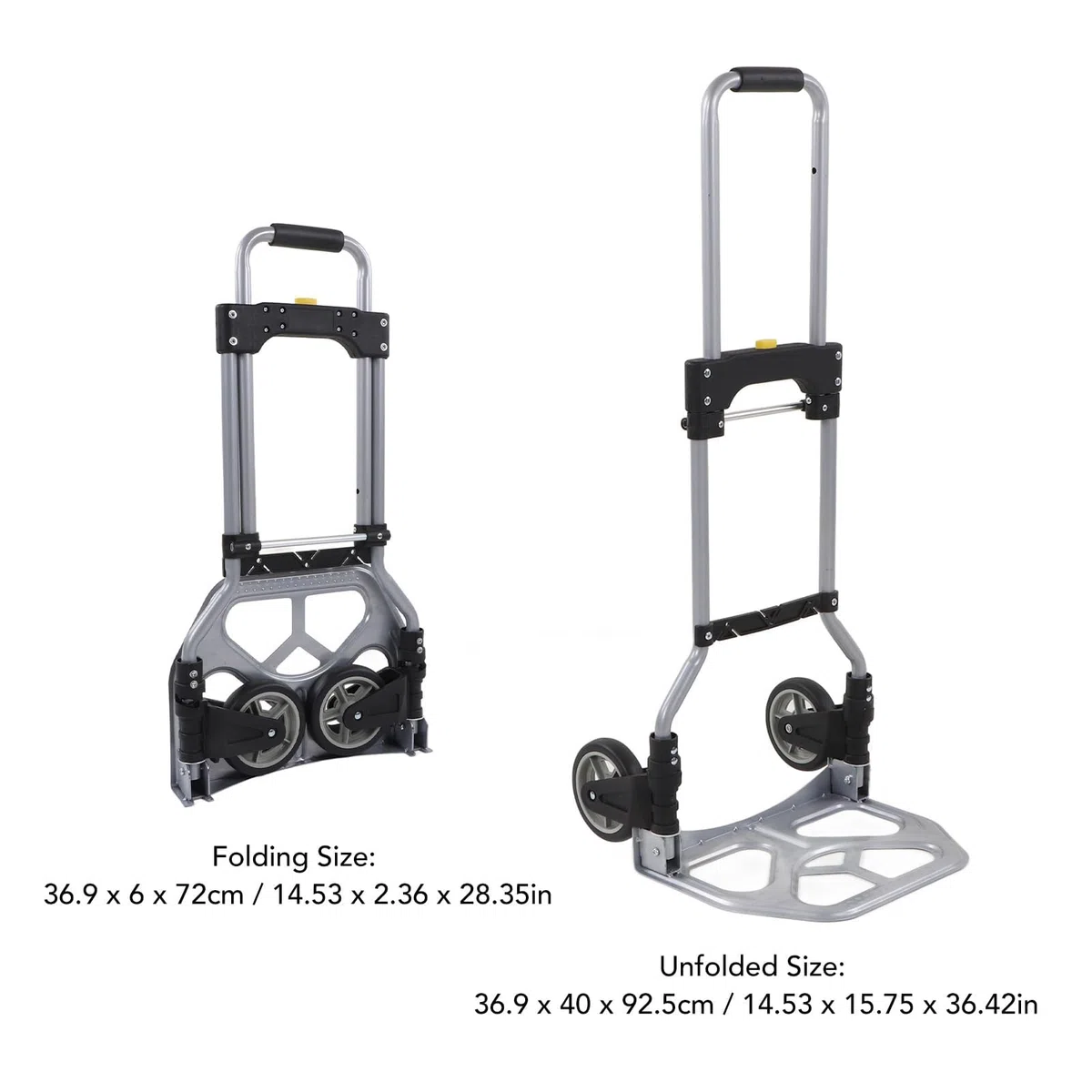 Aluminium Sackkarren, klappbar Handkarren Transportwagen Klappwagen Handwagen Transportkarre Plattfformwagen Rollwagen mit Expanderseilen Traglast 70 kg