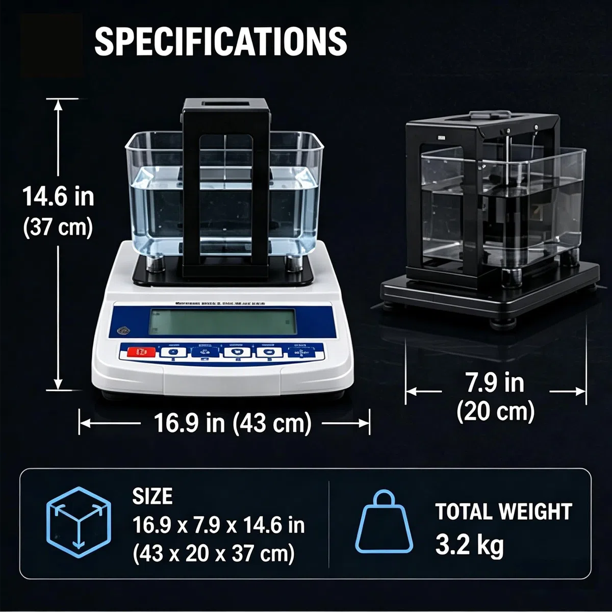 Digitaler Goldtester und Edelmetall-Analysegerät – Kit Messgerät für Laborschmuck (fest, 220 g)