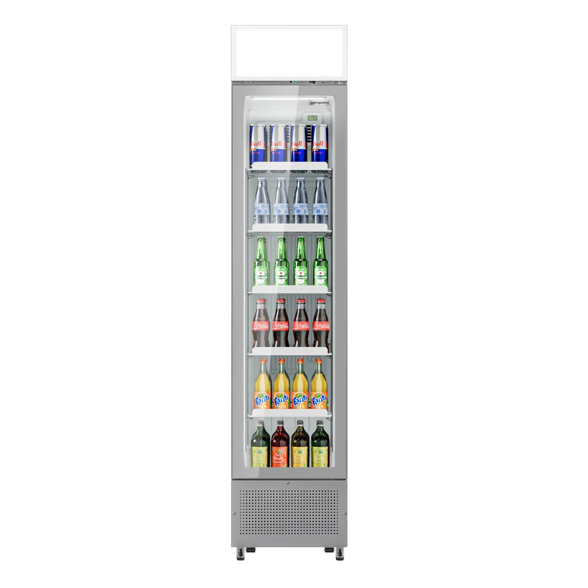 GGM Gastro | GK175UG | Getränkekühlschrank - 145 Liter - rahmenloses Design - mit 1 Glastür & Werbedisplay