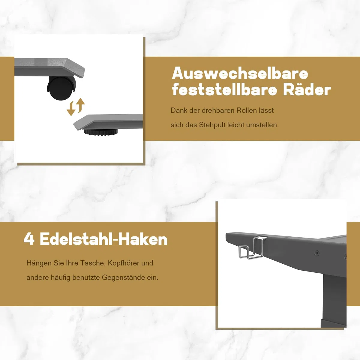 Homall G-23 PRO Höhenverstellbarer Tisch Gestell mit 2 Motoren,Elektrisch Tischgestell Belastbar bis 130KG, 3-Fach-Teleskop, Tischgestell mit Memory Steuerung, Kollisionschutz- und Erinnerungsfunktion