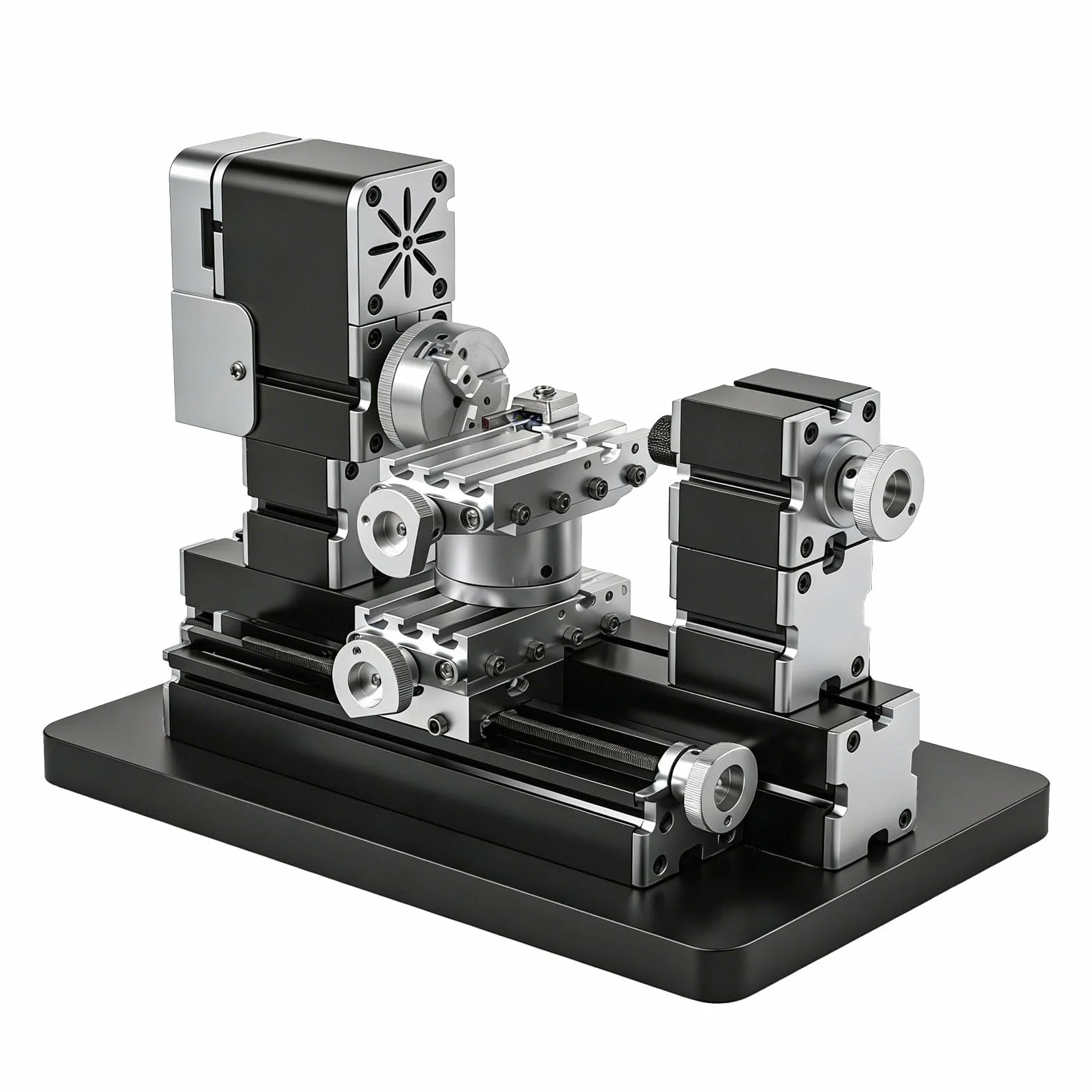 Hochleistungs-Mini-Drehmaschine, 60 W, aus Metall, Heimwerker, 4-Achsen, Drehmaschinen, Werkzeugmaschinen mit Sockel, 12000 U/min, für Holz, Weichmetalle, Plexiglas, Kunststoff