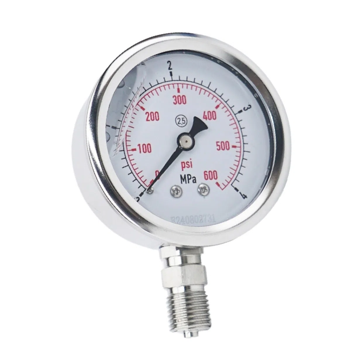 Digitales Manometer aus Edelstahl, YTN60 60mm Manometer G1/2-0,1 MPa-0-60 MPa(0-60Mpa)