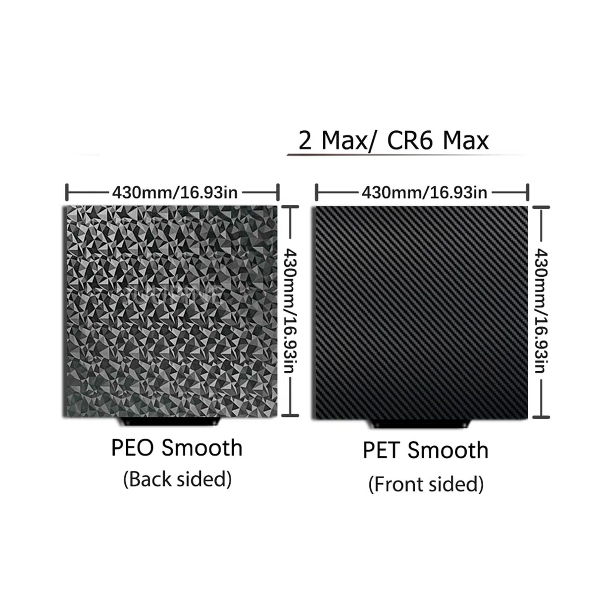 Build Plate, Kompatibel mit der Anycubic Kobra 2 Bauplatte | 430 x 430 mm, Federstahl, PEI-Blech, glatte, strukturierte Oberfläche, Zubehör for 3D-Drucker-Heizbetten(Texture PEl)