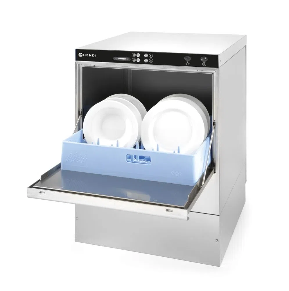 HENDI Geschirrspülmaschinen, K50, Tischgeschirrspüler, Gläserspüler, 400V, 6,6kW, 570x600x(H)830mm, Edelstahl