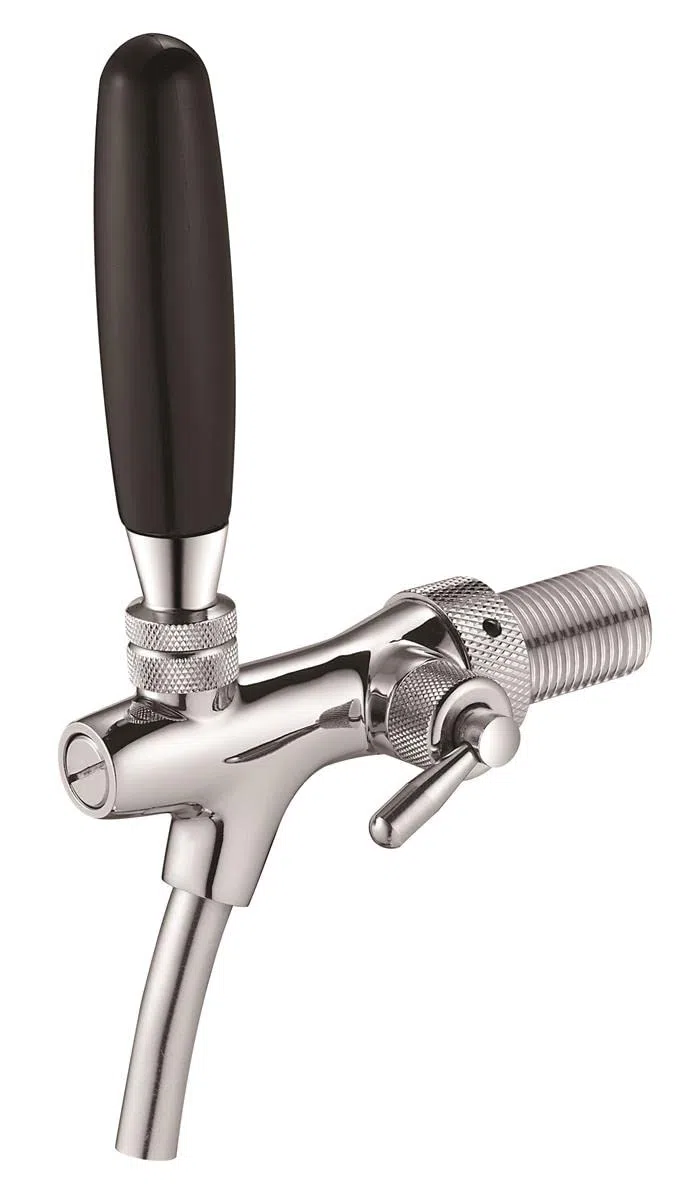 Zapfgarnitur Edelstahl Kegschanksäule mit Kompensatorschankhahn & Druckminderer für 16g Kapseln Ideal für unterwegs