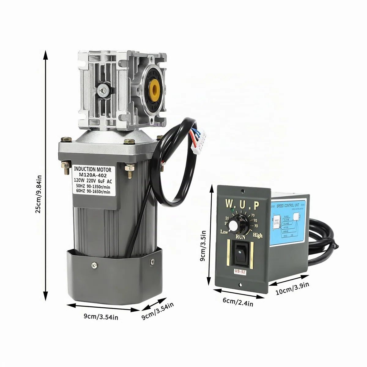 Getriebereduzierungsmotor,Gear Motor Elektromotor Getriebemotor mit Drehzahlregler Einphasig Wechselstrom-Getriebemotor Einstellbare,Speed Controller