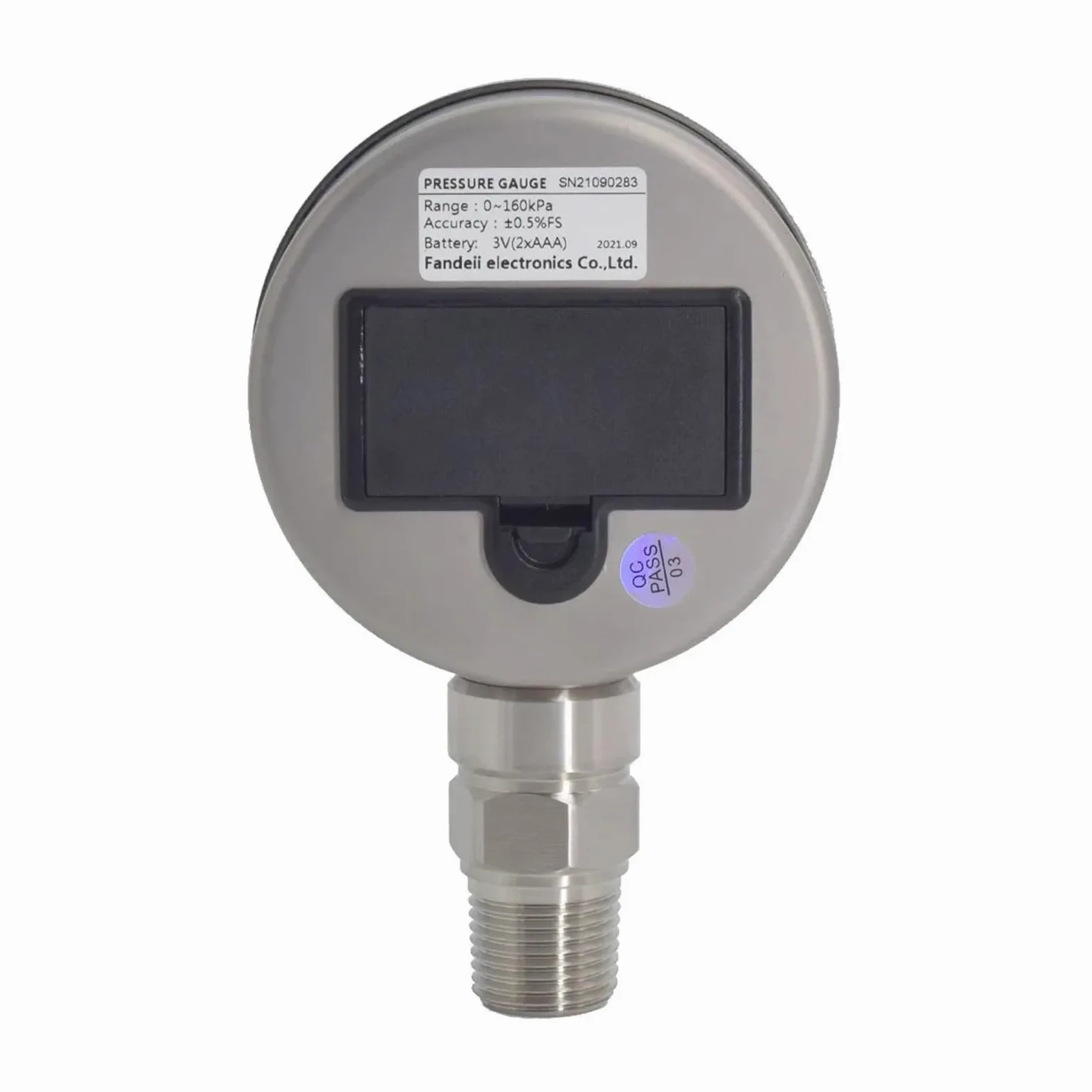 Digitales hydraulisches Manometer, mit Temperatur-Membran-Manometer G1/2 LCD-Edelstahl-Wassermanometer(0-100KPa)