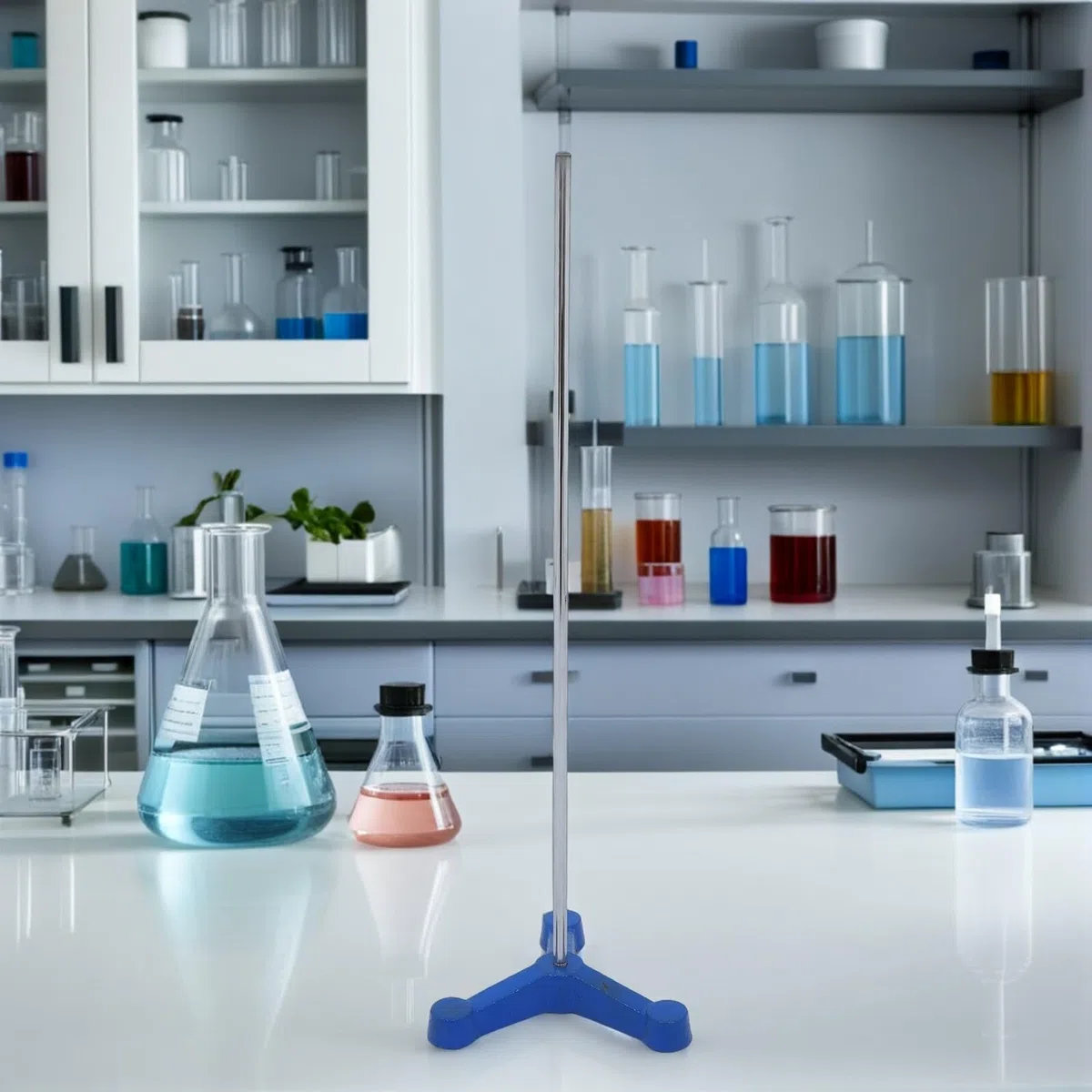 Alasum Dreibeinstativ Laborstativfuß aus Eisen mit Stabilem Metallfuß und Vielseitiger Unterstützung für Laborgeräte und Glaswaren im Chemielabor