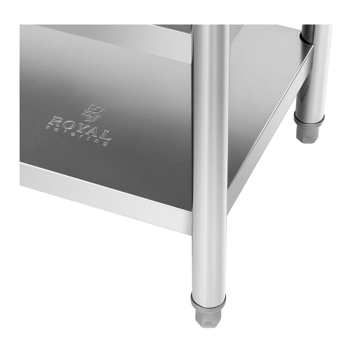 Royal Catering Edelstahltisch 70 x 180 cm bis zu 500 kg Traglast 3 Ebenen Arbeitstisch Edelstahl Gastro Tisch