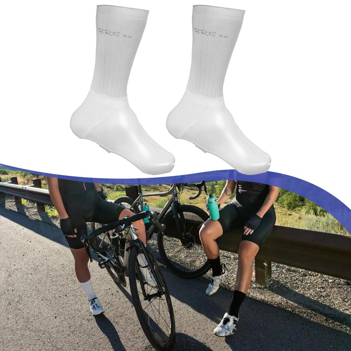 Überschuhe für Fahrräder, Fahrradüberschuhe Zum Schutz, Überschuhe für Rennräder Und Mountainbikes, Weiß