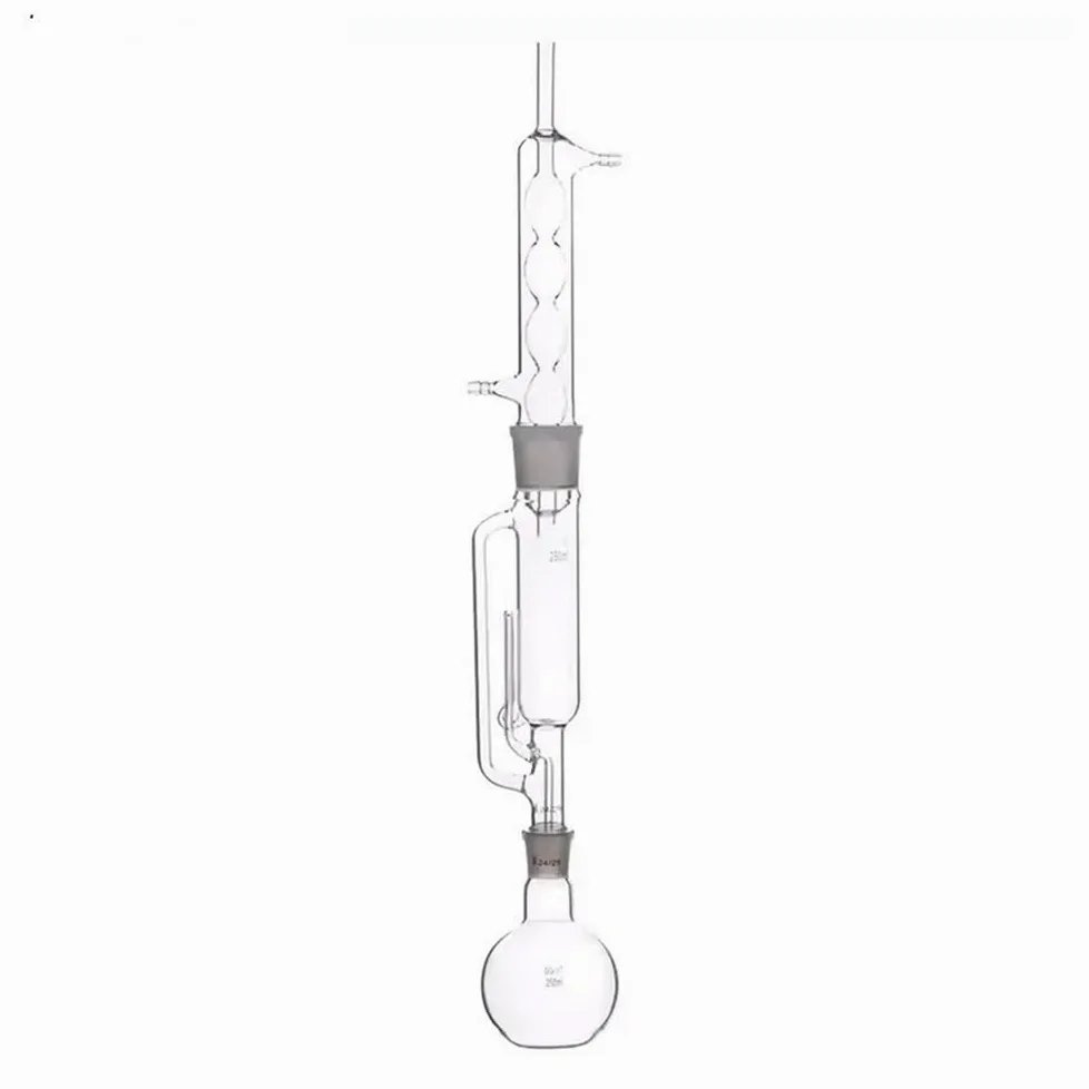 250 ml Soxhlet-Extraktionsgerät aus Glas mit gewölbtem Kühler und Extraktorkörper, Laborglas