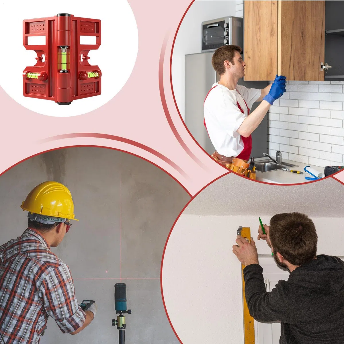 Nivellierhilfe für Pfosten | magnetisch, faltbar, verstellbar, Zubehör | Nivellierwerkzeug für Zäune | für Montage von Fenstern, Decken, Möbeln, Reparaturböden, Befestigung an Arbeitsplatten im