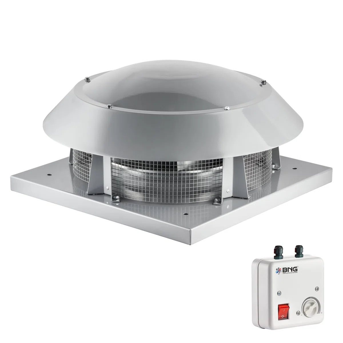BVN VENTILATION SYSTEMS & ELECTRICAL MOTORS Dachlüfter Dachventilator Turbine Windbetrieben | Edelstahl | Zentrifugal Ventilator für Dach | 160 180 225 250 315 355 400 mm mit Drehzahlregler (180)