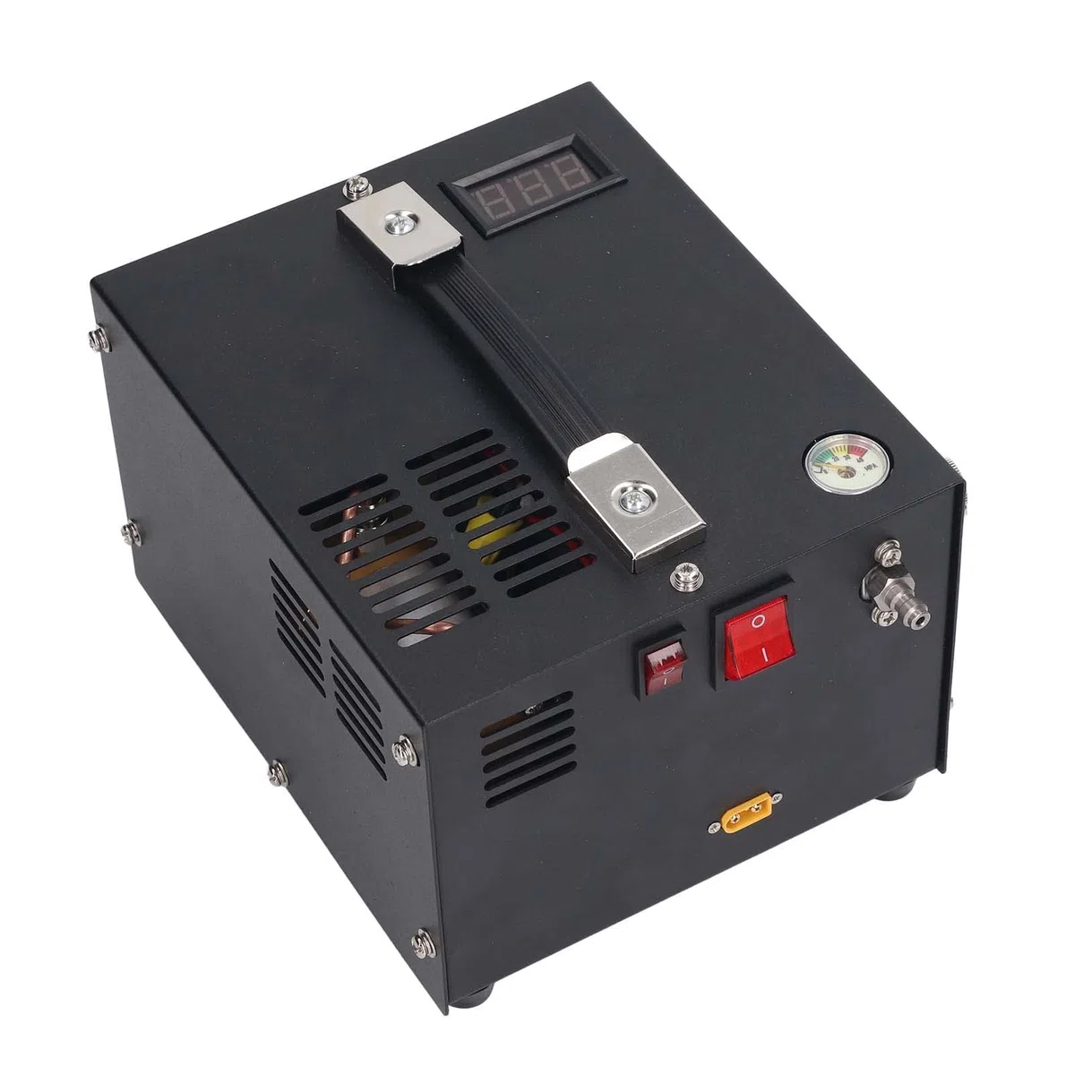 PCP-Luftkompressor 4500 PSI 30 MPa für Auto und Zuhause, Ölfrei Wassergekühlt mit Lüfterkühlung, Echtzeit-Temperaturanzeige, Schnellanschlüsse Austauschbare Filter