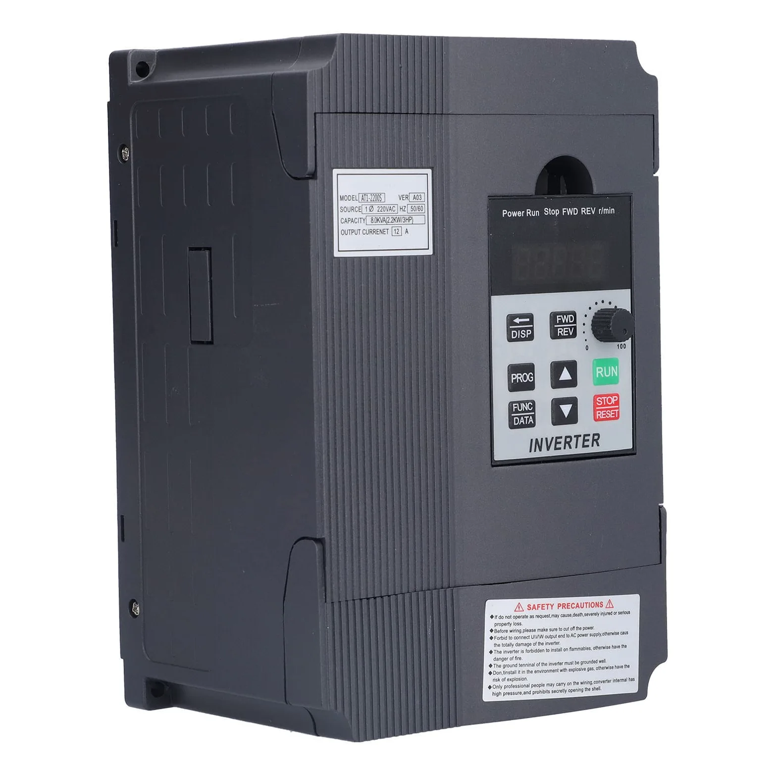 Frequenzumrichter VFD 2.2KW 220V Einphasen Universal Frequenzumwandler zur Steuerung der Motordrehzahl