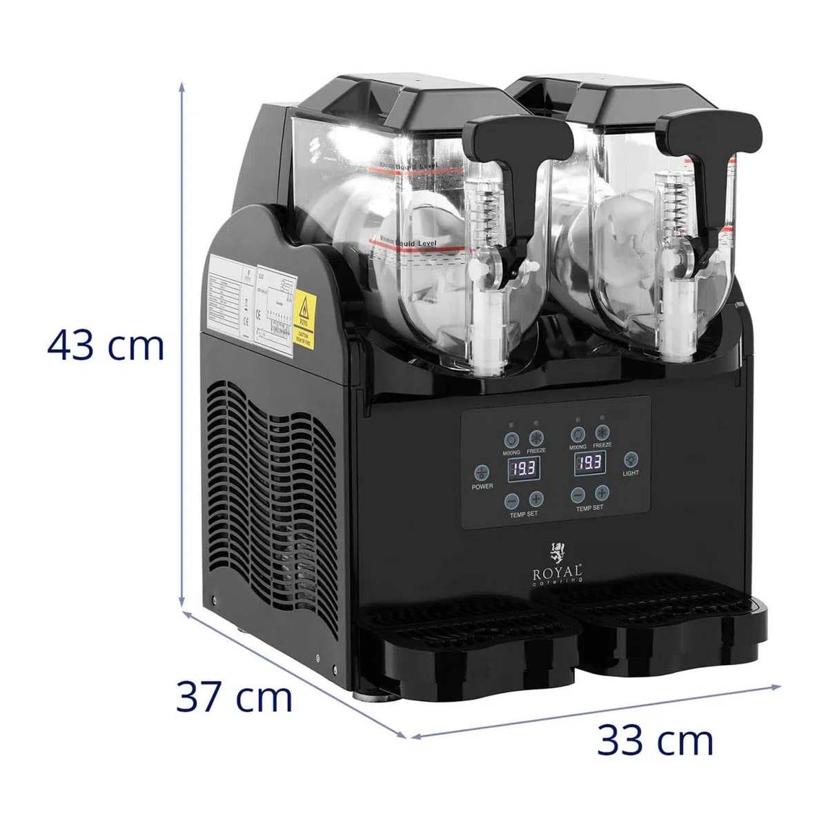 Royal Catering RCSL 2/3 Slush-Maschine 2 x 3 l digitales Bedienfeld Slush-Eismaschine Slushy Maker Slush Ice Maschine