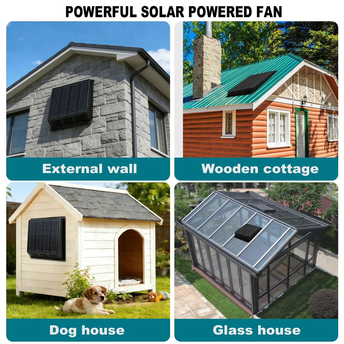 Solar Dachventilator 2500RPM High-Speed Abluftventilator mit 12V Monokristallines Solarpanel, IP67 Wasserdicht, 33.0x33.0x8.9 cm für Dachboden, Garage, Wohnmobil, Schuppen - Einfache Installation