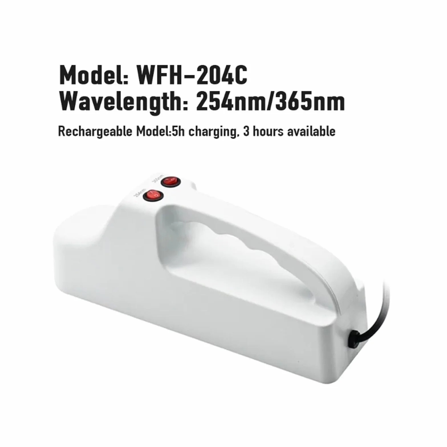 UVB-Messgerät Tragbarer UV-Analysator, UV-Lampe 365 nm/254 nm, hochempfindlicher Analysator, Laborausrüstung for die biologische, wissenschaftliche Forschung(WFH-204B)