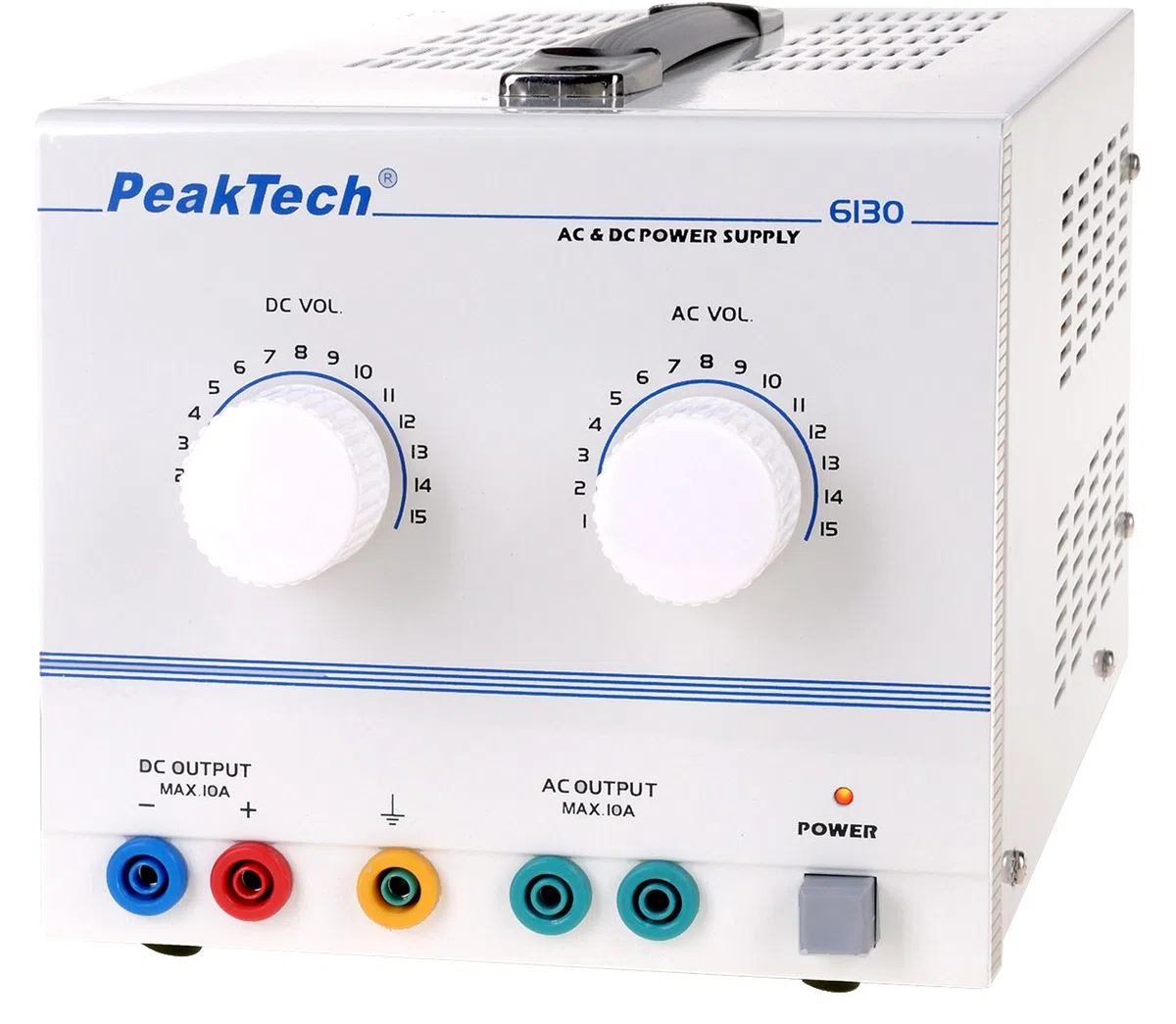 PeakTech P 6130 DC AC Labornetzteil - Labornetzgerät 1-15V / 10A, linear, 1 Stück