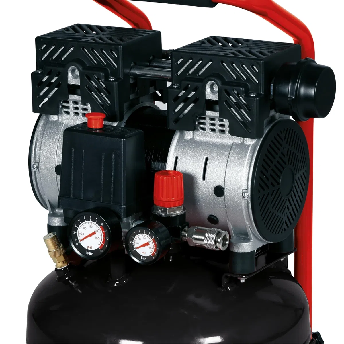 Einhell Kompressor TE-AC 24 Silent (leiser Kompressor mit 750 W Leistung, max. 8 bar, öl- und servicefreier Motor, 24 l-Tank, Manometer und Schnellkupplung, Sicherheitsventil)