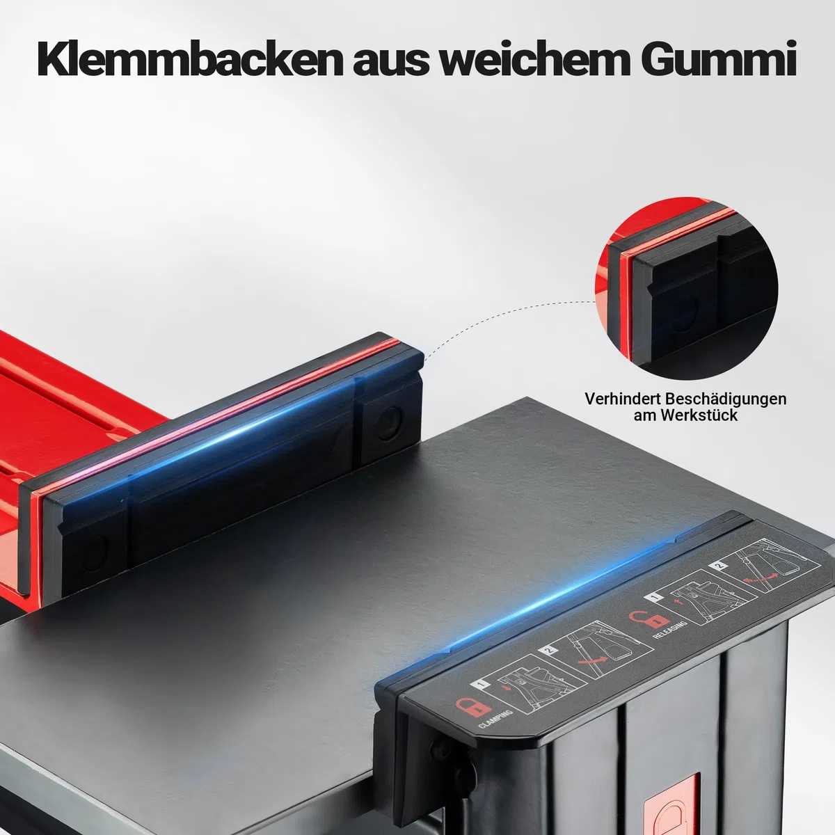 Wiltec Werkbank mit Spannsystem 98 x 88 x 87 cm, Mobile Werkbank bis 200 kg, Arbeitstisch klappbar, Werkstatteinrichtung ergonomisch, Werktisch Werkstatt