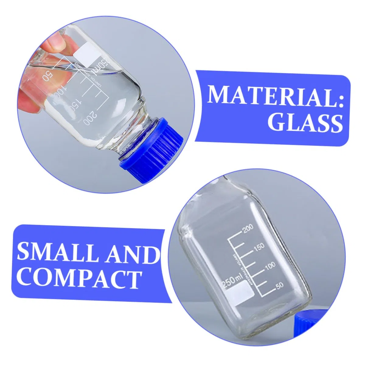 3 Sätze Reagenzflasche Graduiert Reagens Flaschen Für Chemische Reagenzien Reagenzienflasche Mit Schraubverschluss Labor Vorratsflaschen Medienflaschen Glas Transparent 2 Stück * 3