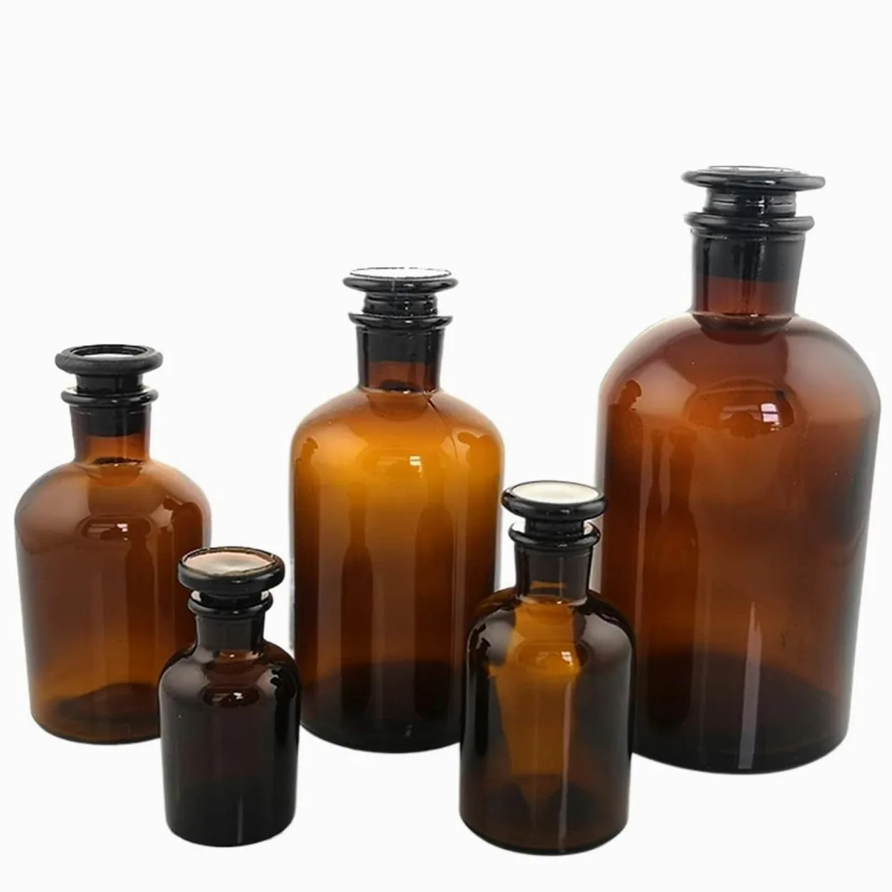 Labor-Glas-Reagenzflasche, 8-60 ml bis 1000 ml für die Lagerung von Chemikalien und Reagenzien, langlebig und einfach zu bedienen, ideal für Labor und Bildungszwecke
