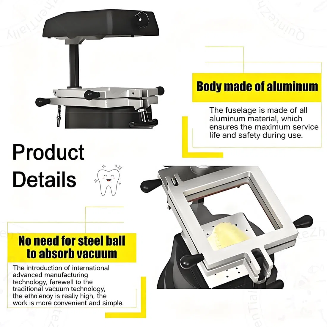 Dental-Vakuumformmaschine für kieferorthopädische Halterungen, 1200 W Hochleistungs-Wärmeform-Laborausrüstung