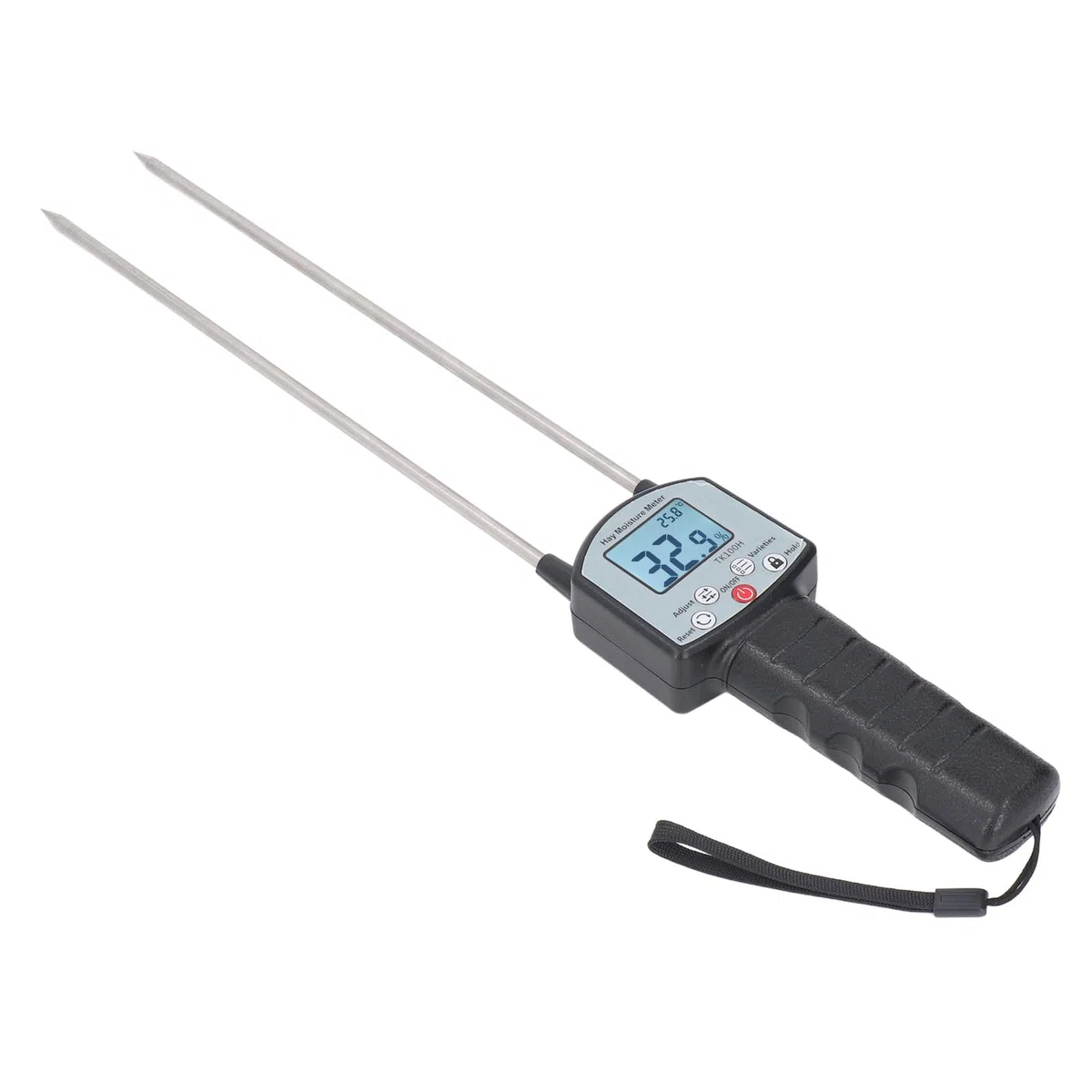 Fabater Heu-Feuchtigkeitsmesser, Lange Sonde, 0–80% Digitaler Feuchtigkeitstester, Feuchtigkeitsmesser mit LED-Anzeige für Landwirte, Viehzüchter, Heuproduzenten